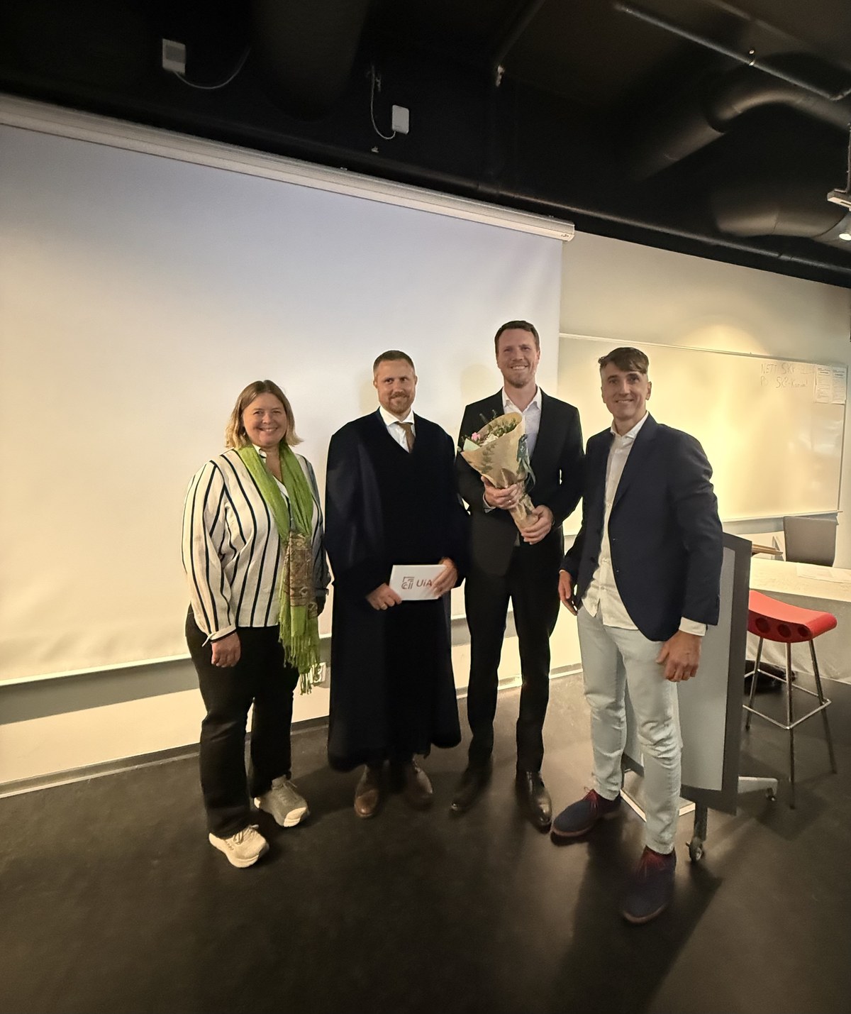 Stian Borg-Stoveland with colleagues at his PhD defense